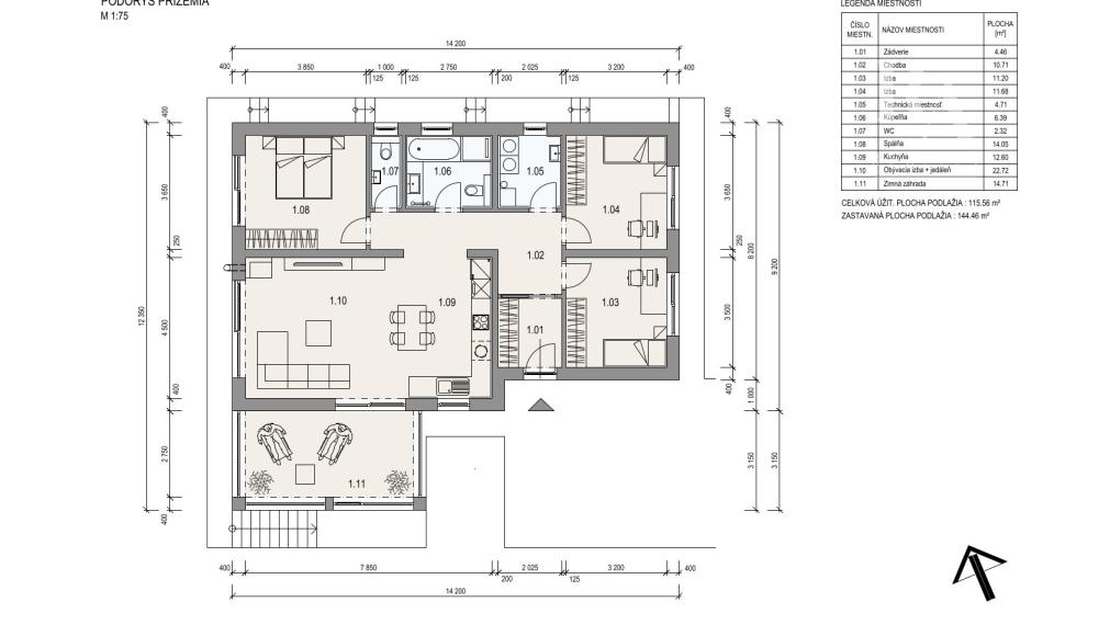 Predaj skolaudovaný 4-izbový rodinný dom RD02 s prístreškom pre 2 vozidlá v obci Varín