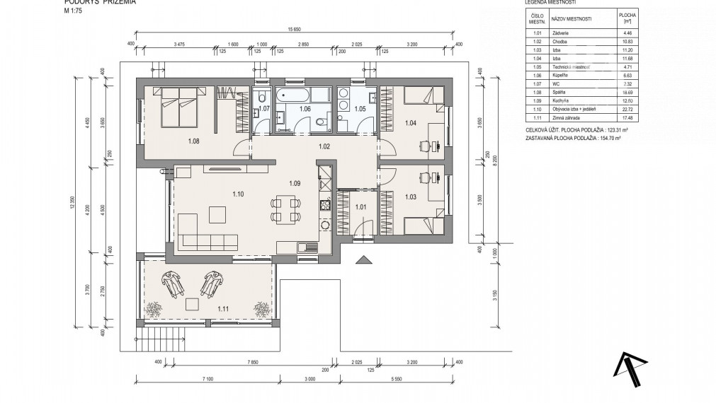 Predaj skolaudovaný 4-izbový rodinný dom RD04 s prístreškom pre 2 vozidlá v obci Varín
