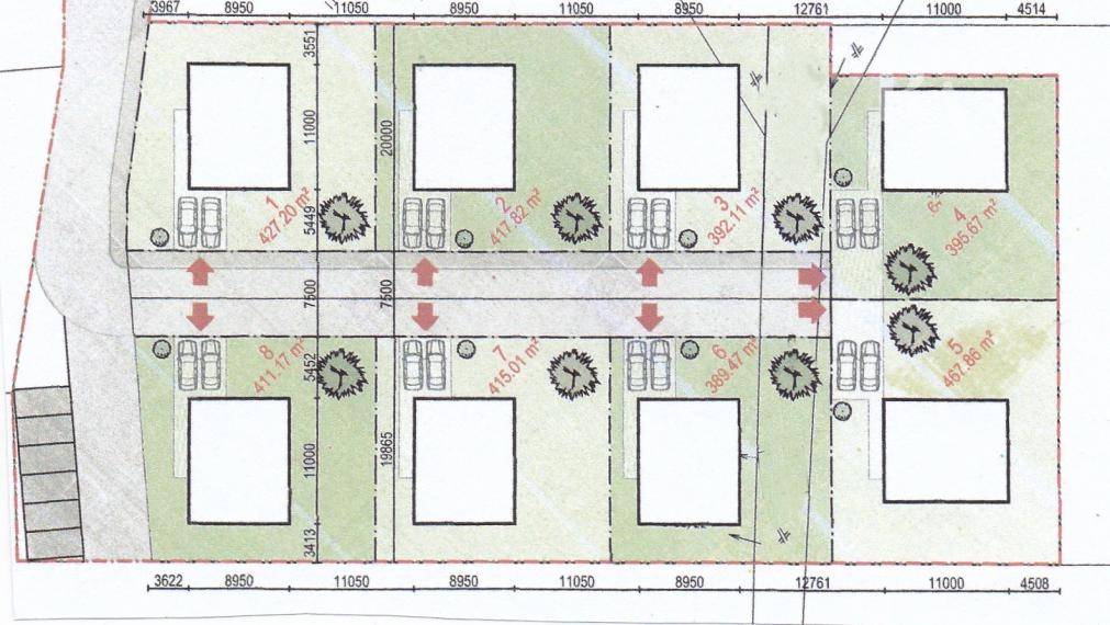 STAVEBNÝ POZEMOK VIŠŇOVÉ NA VÝSTAVBU 8 RODINNÝCH DOMOV